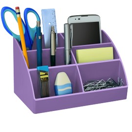 Acrimet Incline Desktop Easy Organizer Caddy Holder - Supplies Storage and Home Organization (Plastic) (Solid Purple Color)