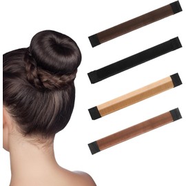 Hair Bun Maker, Donut Bun Maker for Long Hair, French Twist Hair Fold Wrap Snap, Bun Hair Tool for Women(4 Pcs Set) (4 Pcs Set, One size)