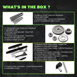 Engine Timing Chain Kit - 9-4145SA, TS10187Fit For Chrysler Conquest/Town & Country,for Dodge 400/600/Challenger/D50,for Mazda B2600,for Mitsubishi Mighty Max,for Plymouth Arrow Pickup/Colt