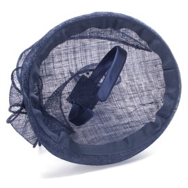 Lawliet Teardrop Womens Sinamay Fascinator Tam Beret Casque Cocktail Bridal Hat T442 (Navy Blue)