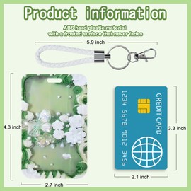 DiyGody Badge Holder with Lanyard Keychain, Cute Green Butterfly Unique ID Name Clear Sliding Badge Card Holder for Women Girls Student Teacher