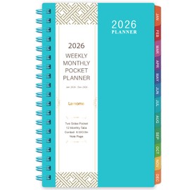 2026 Pocket Calendar/Planner - Weekly & Monthly Pocket Planner for Purse, Jan. 2026 - Dec. 2026, 6.8" x 4.1", Strong Twin - Wire Binding, Plastic Cover