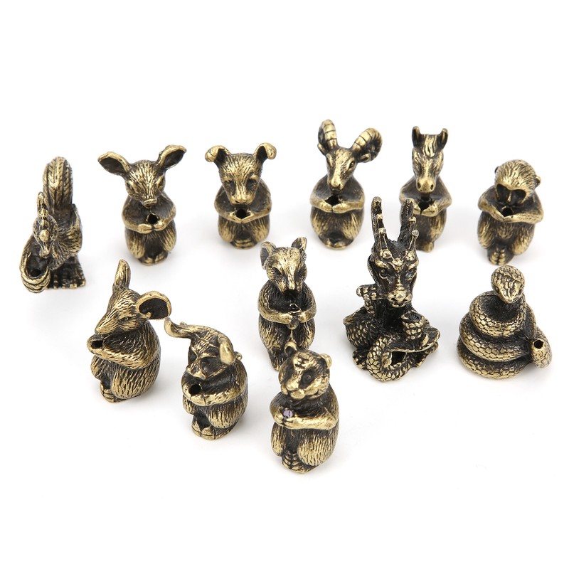 12Pcs Incense Holder Retro Zodiac Household Alloy Home Decoration for