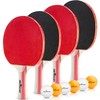 Table Tennis Ping Pong Set - Pack of 4 Premium
