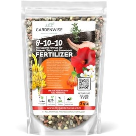 GARDENWISE Elite 8-10-10 Professional Fertilizer for Banana, Flowering, and Fruit Trees, Ornamentals - Boosts Flowering & Fruiting - for Indoor & Outdoor Plants (3 QUARTS)