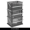 iDesign Plastic Handle-Portable Shower Caddy-Charcoal Basket