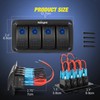 Gebildet 4 Way Rocker Switch Panel, 12V 24VDC, Blue Switches,