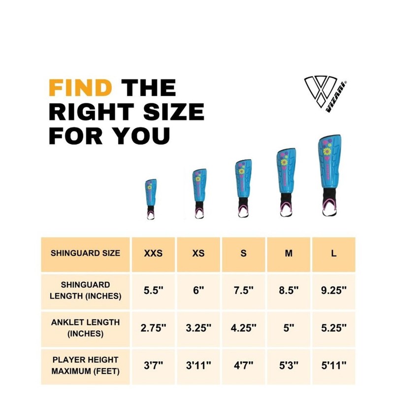 Vizari Espinillera Blossom Azul, XXS