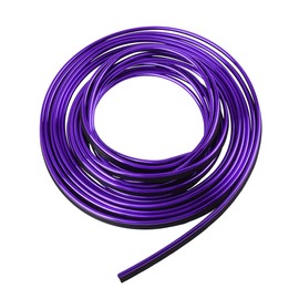 X AUTOHAUX 5m Purple Chrome Decorative Line Car Interior Gap Door Window Decroative Trim Strip