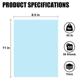 Cardstock 8.5 x 11, 50Pcs 65lb/180gsm Thick Cardstock Printer Paper for Art Crafts Stationery Printing Business Cards Office Printing (Baby Blue, 50pcs)
