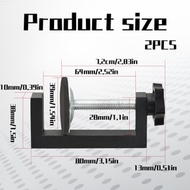 2 Pcs G Clamps for Woodworking, Aluminum Mini Clamps for Table and Desk, Wood Clamps Quick Grip for Carpentry, Furniture Making, DIY Projects (Black)