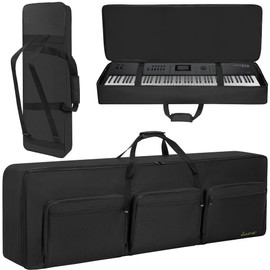 LASUK 88L Key Keyboard Case (Size:57.5"x8"x18"), Portable Keyboard Piano Waterproof 600D Oxford Cloth with Adjustable Straps, Key Keyboard Gig Bag Case
