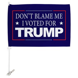 Trump Flag Dont Blame Me Blue Car Flag Vehicle Auto Window Decor Mount Bracket Clip on Small Tapestry Pro Trump 2024 MAGA Bandera para Carros Outdoor Pole Accessories, Made in USA