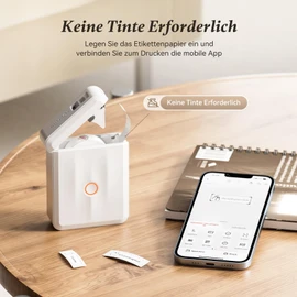 NIIMBOT NIIMBOT Etikettendrucker, Bluetooth D110 Upgrade Selbstklebendes Etikettiergerät, Tragbarer Beschriftungsgerät Thermoetikettierer Aufkleber Druckbreite 15mm Kompatibel mit iOS Android Für Zuhause Büro