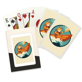 Lantern Press Lake Tahoe, California, Animal Activities Series, Kayaking Chipmunk, (52 Playing Cards, Poker Size Card Deck with Jokers)