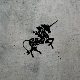 Transparent Decal Stickers of Unicorn Flourish Silhouette (Black) Premium Waterproof Vinyl Decal Stickers for Laptop Phone Accessory Helmet Car Window Mug Tuber Cup Door Wall De USCSKUS713812BL072022