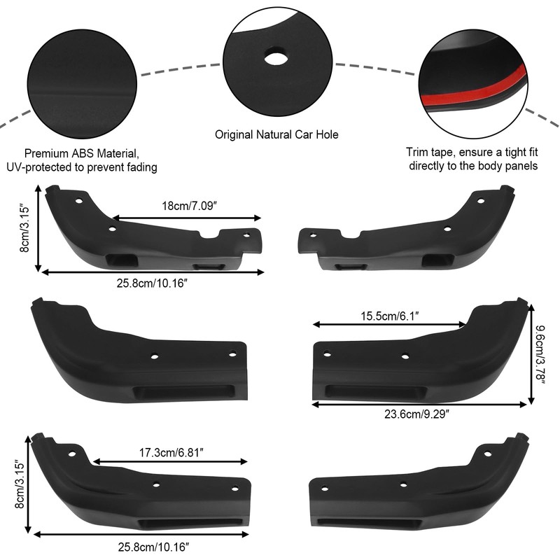 Mud Flap Delete Compatible with GMC Sierra 1500 2019-2025Front&Rear Mudflap