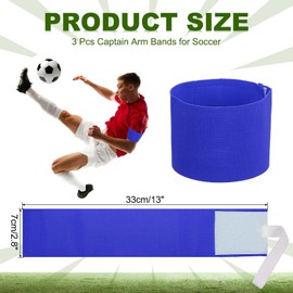 PATIKIL Soccer Captain Armband, 3 Pcs Captain Arm Bands for Soccer Elastic Captain Arm Band Sports Captain Armbands for Youth Adult Football Team Training Dark Blue