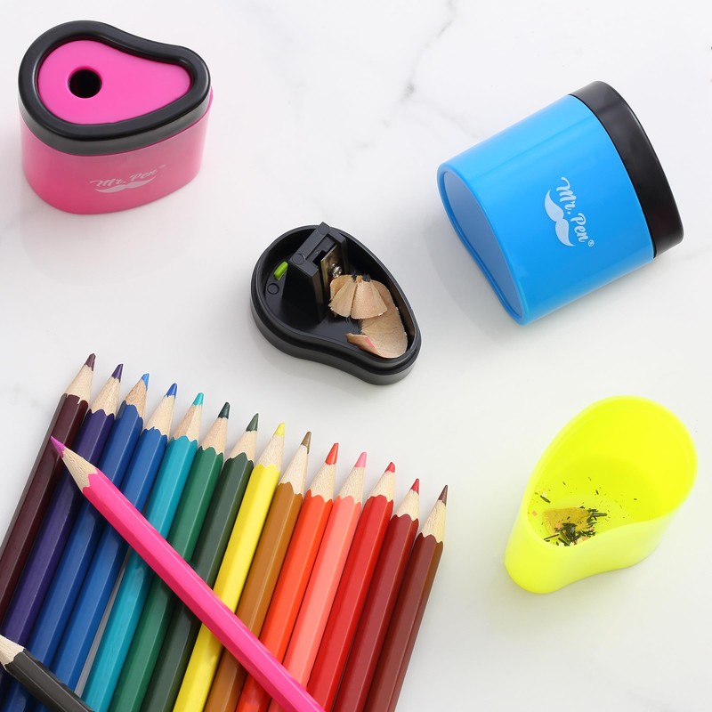 Mr. Pen- 24Pcs Pencil Sharpener Manual, Small Dual Hole Pencil
