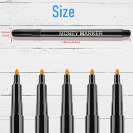 EasyCount E Counterfeit Money Detctor, 5 Pack Counterfeit Bill Detector Pen. Bill Marker Checker. Money Marker Bill Detector Pen. Small Business Necessities.