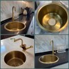 Gold Round RV Sink 14 Inch Undermount Kitchen Single Bowl