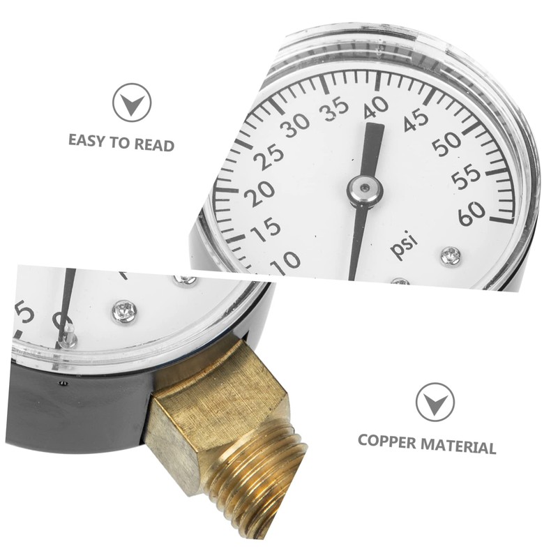 KONTONTY Pressure Filter Water Pressure Gauge for Pool Filter 1/4