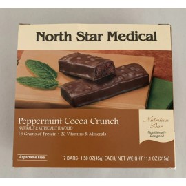 Barra nutricional North Star Medical Peppermint Cocoa Crunch sin aspartamo
