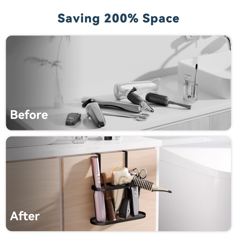 Josmimic 3-in-1 Hair Tool Organizer Holder for Dryer, Straightener &