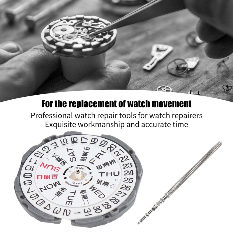 VJ33 Watch Movement Replacement Day Date Calendar Movement Watch Repair