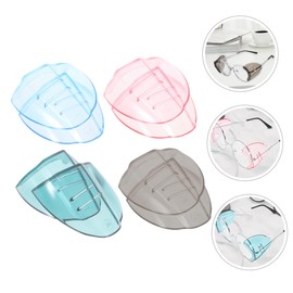 TEHAUX 4Pairs Tpu Side Shields for Glasses Reusable Eye Protection Guards Soft and Lightweight Eyewear Side Shields Easy Installation for Daily Use Tea Dark