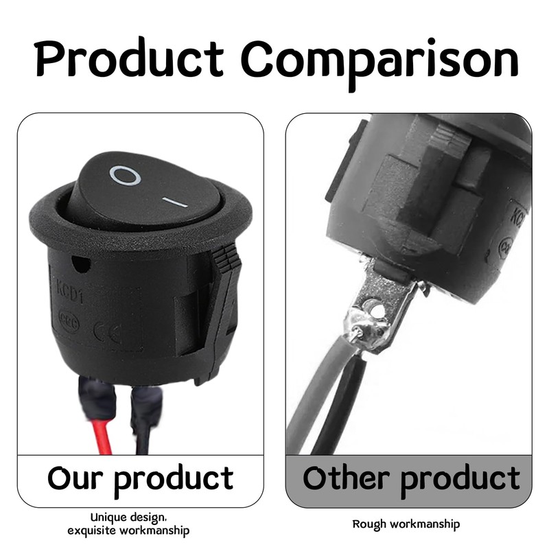 Pack of 5 Toggle Switch Wired, 12 V On/Off Lockable