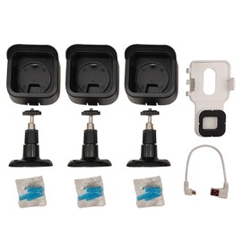 Accessory Pack for Blink Security Camera - 3 Set Protective Casings and Swivel Mounts with Integrated Sync Module Outlet, Ideal for Blink Outdoor Security 3 Camera Systems (Black)