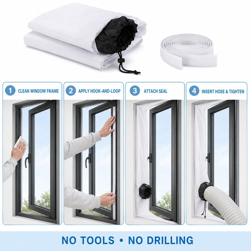 Waterproof Portable AC Window Seal Kit for Tilt Windows