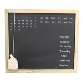 Royal Brands Chalkboard Calendar Wood Frame Chalk Board Daily Message Wall Calendar Decorative Rustic Look Family Blackboard Task Planner Home Office or Classroom (Rectangle)