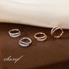 Women's Hoop Earrings, Silver 925 with Cut-Outs, Hypoallergenic Small Sleeping