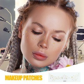 Face Glitter Patches - Glitter Facial Makeup Patches Waterproof - Glitter Makeup Patches, Temporary Fake Speckles Patches for Women, Girls