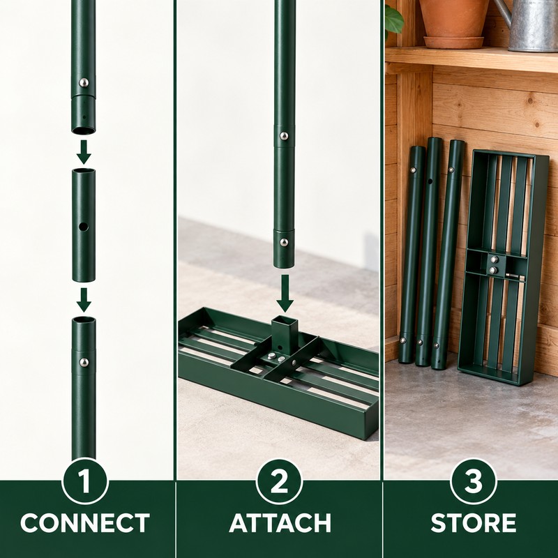 Outsunny 36 Inch Lawn Leveling Rake, Powder Coated Steel Head
