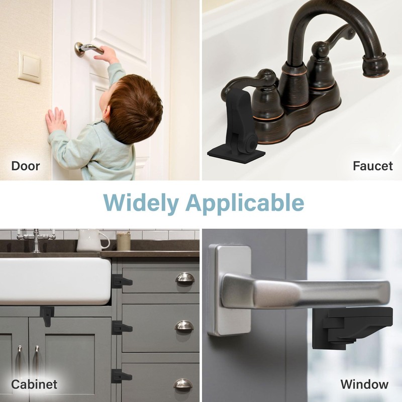 Heart of Tafiti 4 Pack Childproof Door Lever Lock, Baby