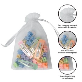 YHJZ 100PCS Organza Bags, 4x6 inches (10x15cm) Small Mesh Bags drawstring, Jewelry Gift Bags, Packaging Bags for Party, Festival, Bathroom Soaps, Makeup Organza Favor Bags (Silver)