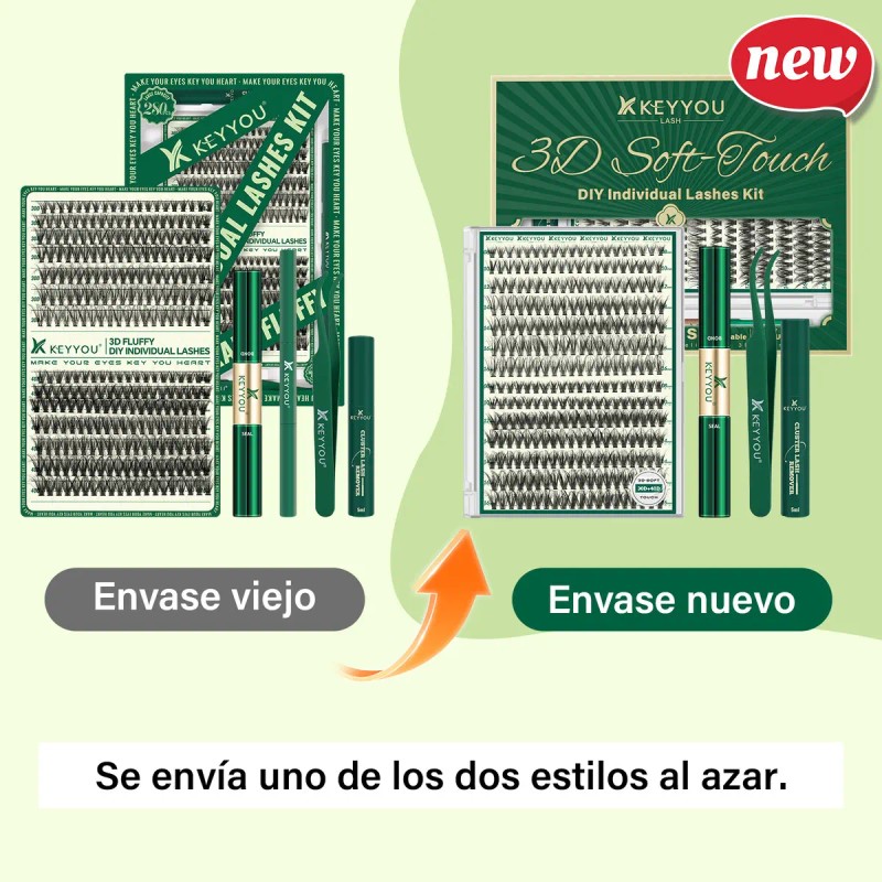 Kit de Extensiones de Pestañas con Efecto 3D Volumen Natural