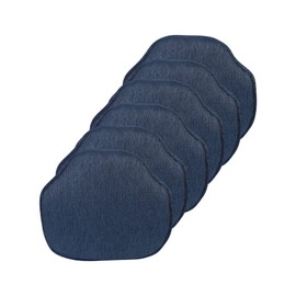 Klear Vu Gripper Omega Non-Slip Windsor Chair Cushions with Skid-Proof Seat Pad for Dining Room, Kitchen, and Office Use, 16x15 Inches, 6 Count (Pack of 1), Indigo
