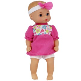 Baby's First Doll 11' Classic Softina with Pink & Foral Jumper & Headband, Surface Washable, for Ages 1+