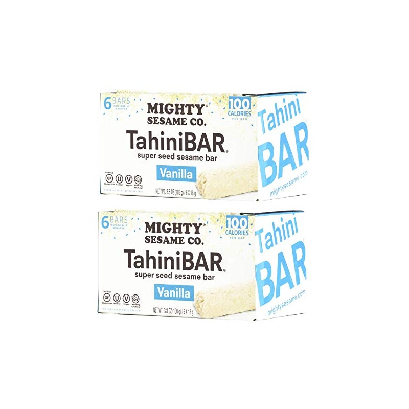 Mighty Sesame TahiniBars (Vanilla, 6 count pack of 2) 100