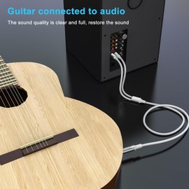 MOSWAG 1/4 inch TRS to Dual RCA Audio Cable,Gold Plated Copper Shell Heavy Duty 6.35mm 1/4 inch Male TRS to 2 RCA Male Stereo Audio Y Splitter Cable