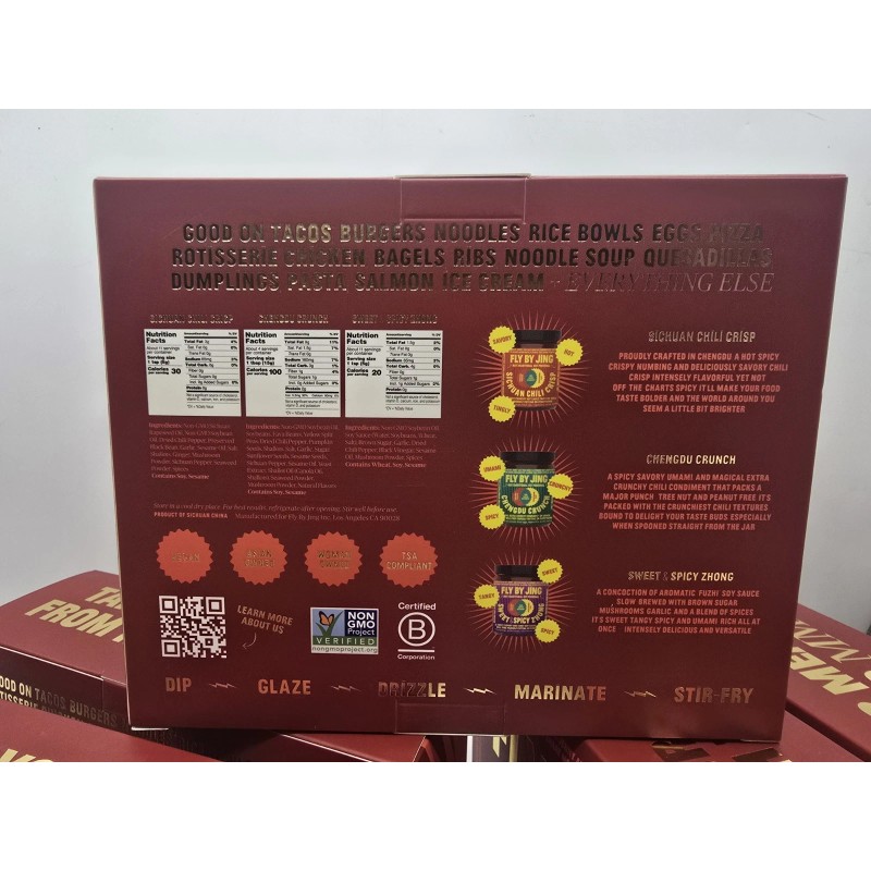 FLY BY JING Chili Crisp Sauce Set Of 3 Vegan