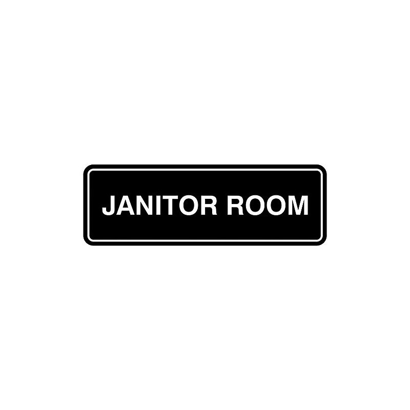 Standard Janitor Room Sign - Black - Small
