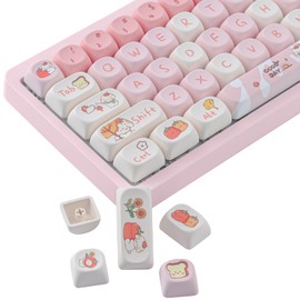 JOMKIZ MOA Profile PBT Keycaps 60 Percent, 142 Keys Custom Dye Sublimation ANSI Layout Keycaps Set for Cherry MX Magnetic Switch Mechanical Keyboard