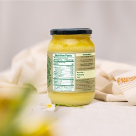 Sarthak Satvik A2 Cow Ghee Grass Fed Clarified Butter, 16.90 Oz Unsalted and Original, Ancient Bilona Made, Free Grazing, Desi Ghee, Pasture Raised Indigenous Breed Cows, Sustainably Sourced, 500 ml