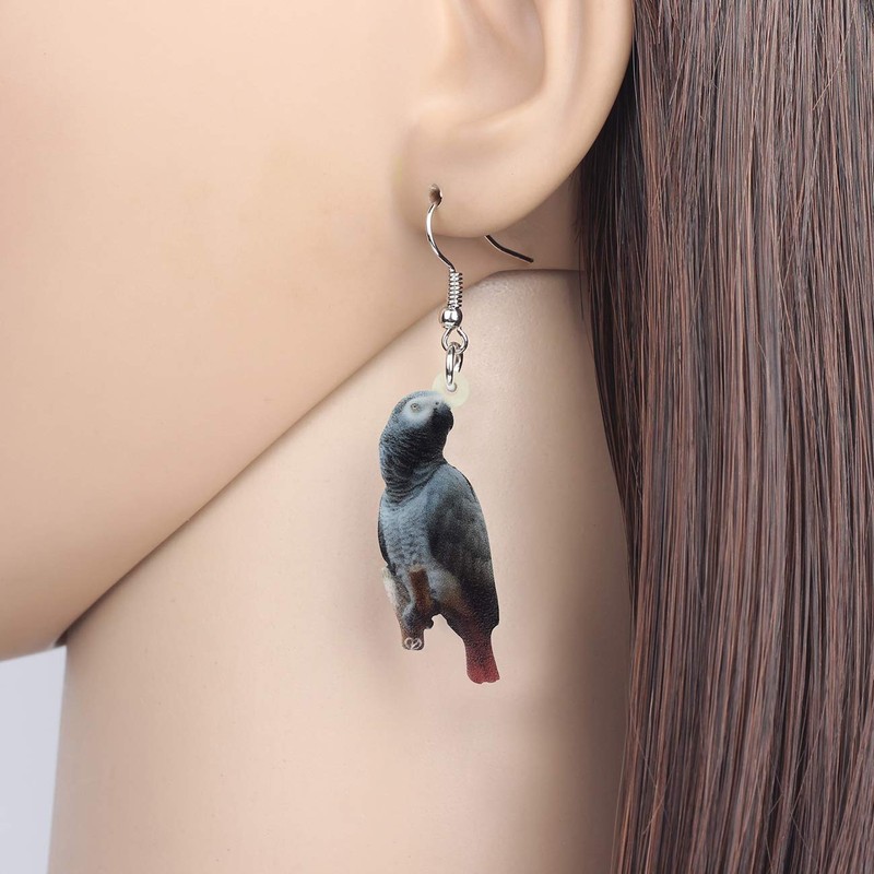 DUOWEI Cute Acrylic Parrot Earrings Dangle for Women Birds Accessories
