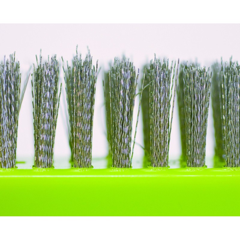 アズマ工業 コケ取りブラシ ステンレス ブラシ コンクリートに付いたコケ掃除に 幅:7cm、ヘッド幅:2cm グリーン BA725